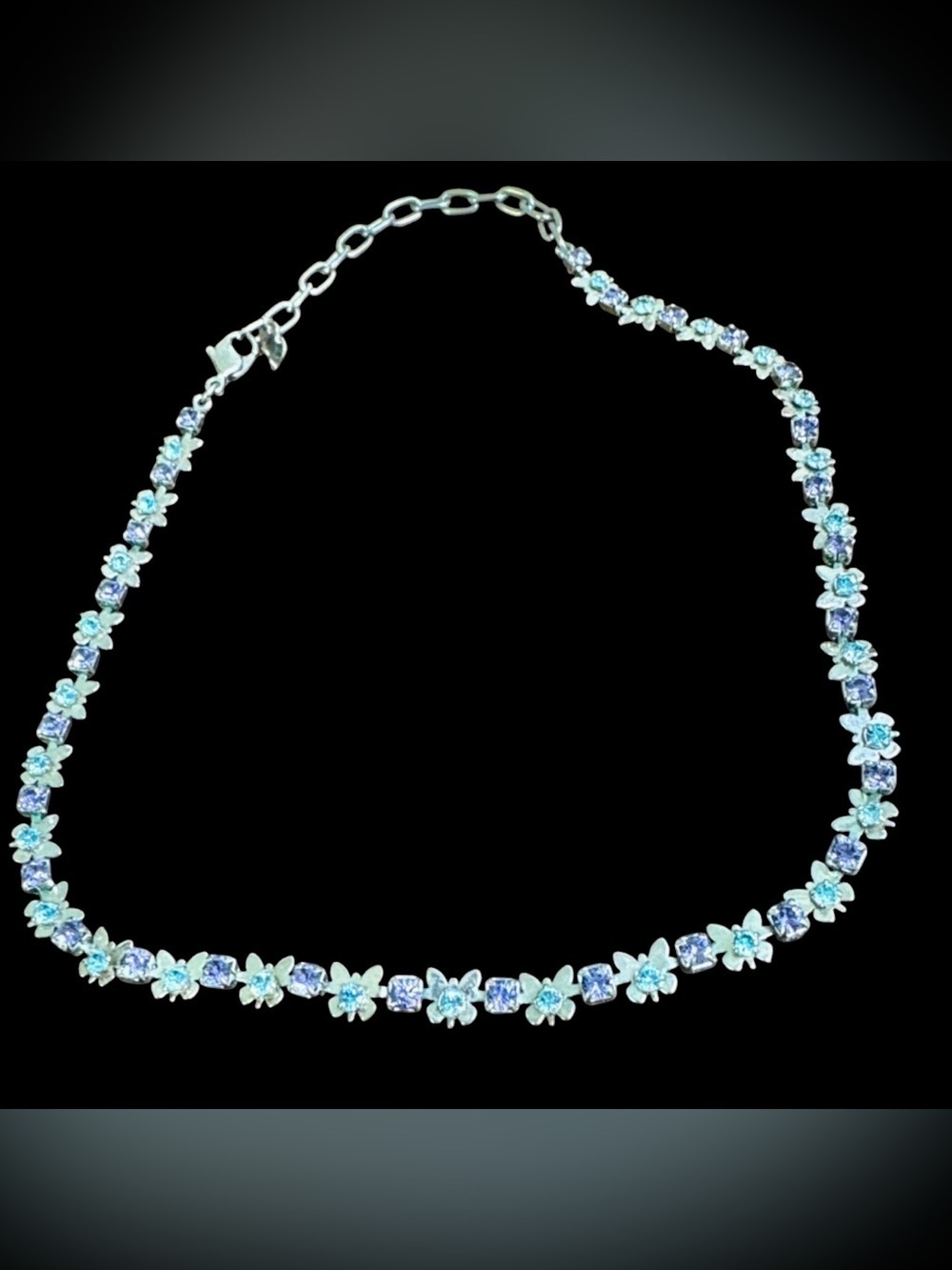 ✨Agatha "Butterfly" Choker - Icy Blue & Lavender Crystals - Vintage Style✨